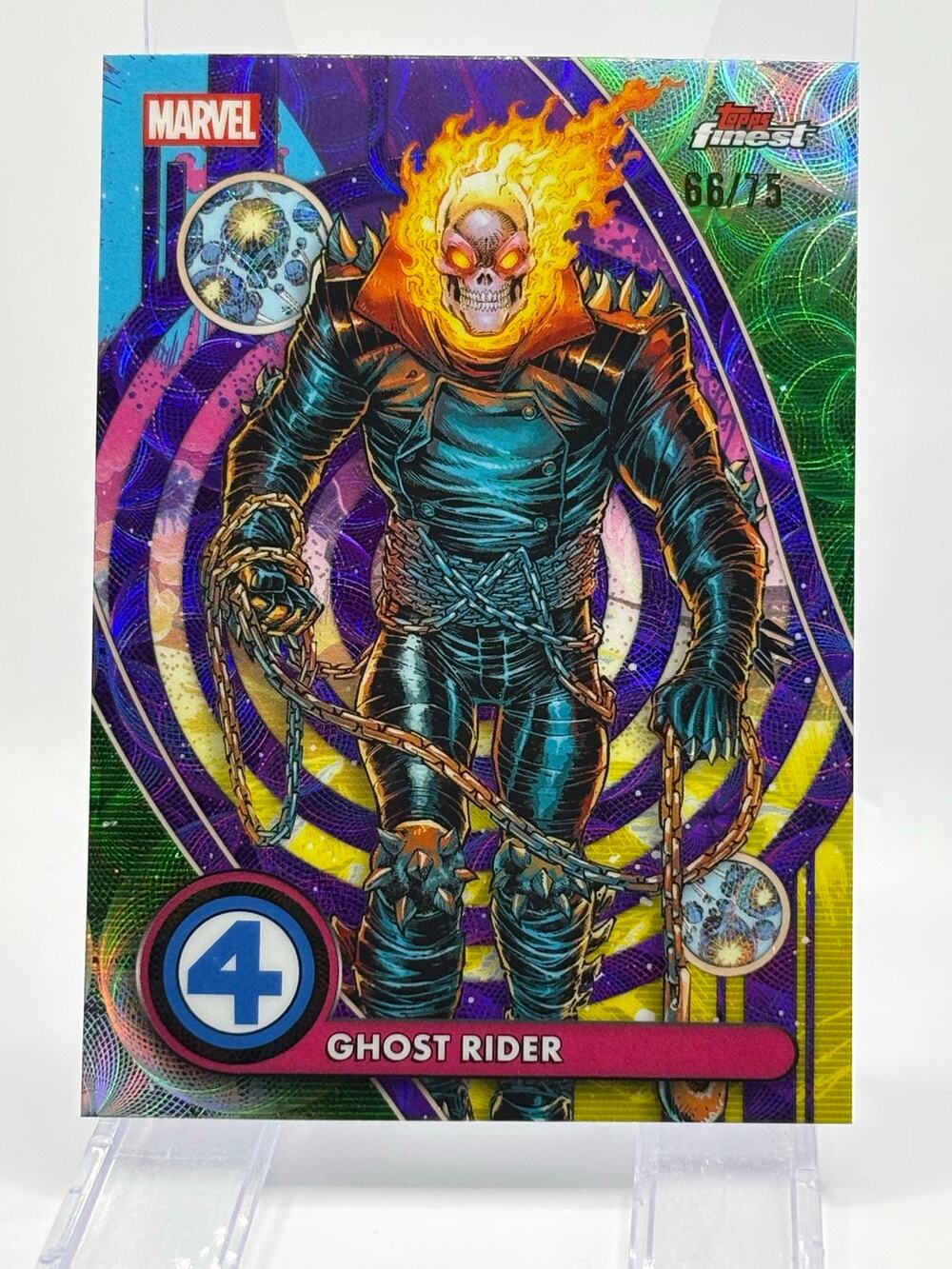 2026 Topps Finest Marvel Fantastic Four Ghost Rider Purple Scope 66/75 SP